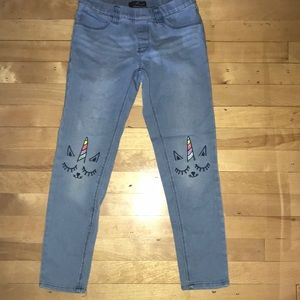 Unicorn knees! Girls Jeans size10 Delias girl